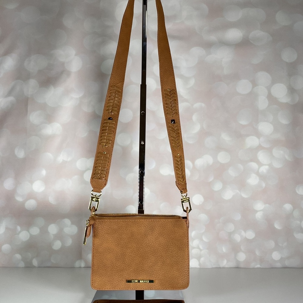 STEVE MADDEN Tan Faux Leather Studded Crossbody - Picture 7 of 11